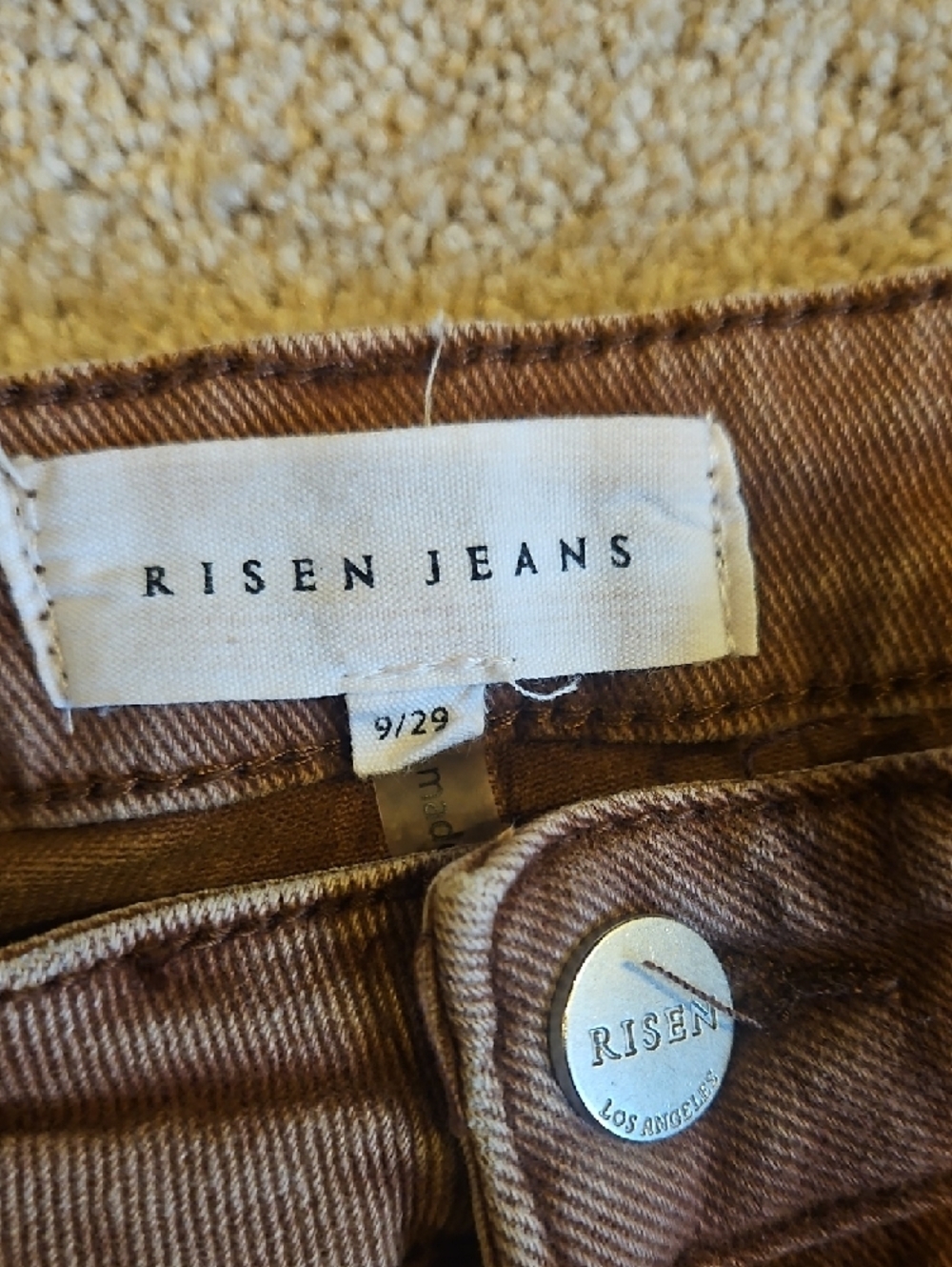 Risen Women's Brown Wide-Leg Jeans with Raw Hem - Picture 2 of 12